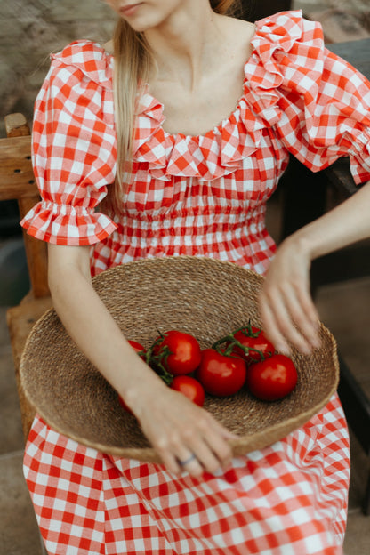 Berry dress with headscarf