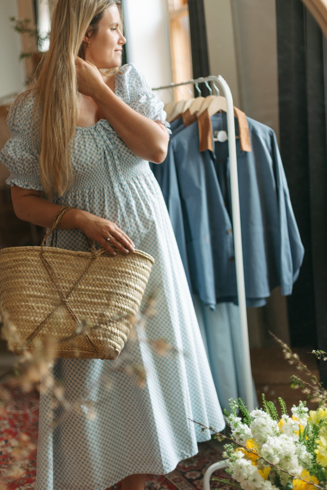 SUNRISE short-sleeve dress / blue