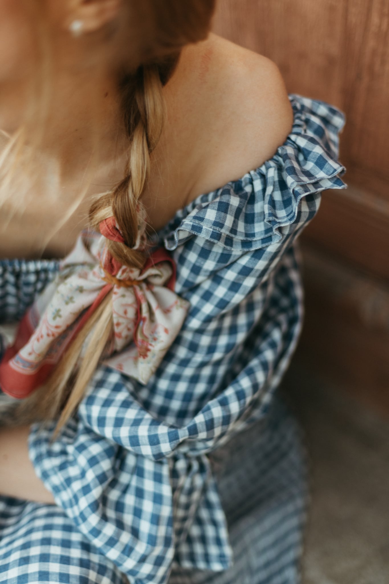 Gratitude dress / checked linen