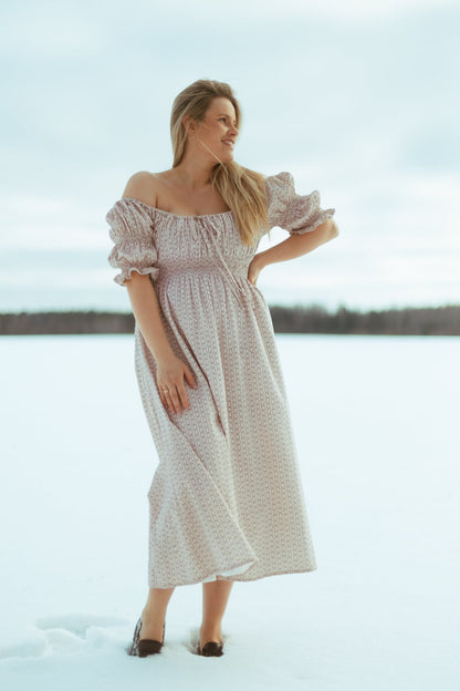 SUNRISE short-sleeve dress / dusty pink