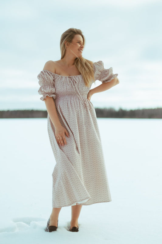 SUNRISE short-sleeve dress / dusty pink