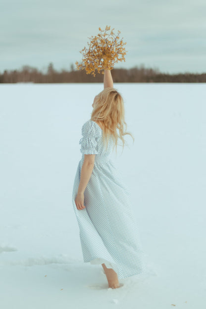 SUNRISE short-sleeve dress / blue
