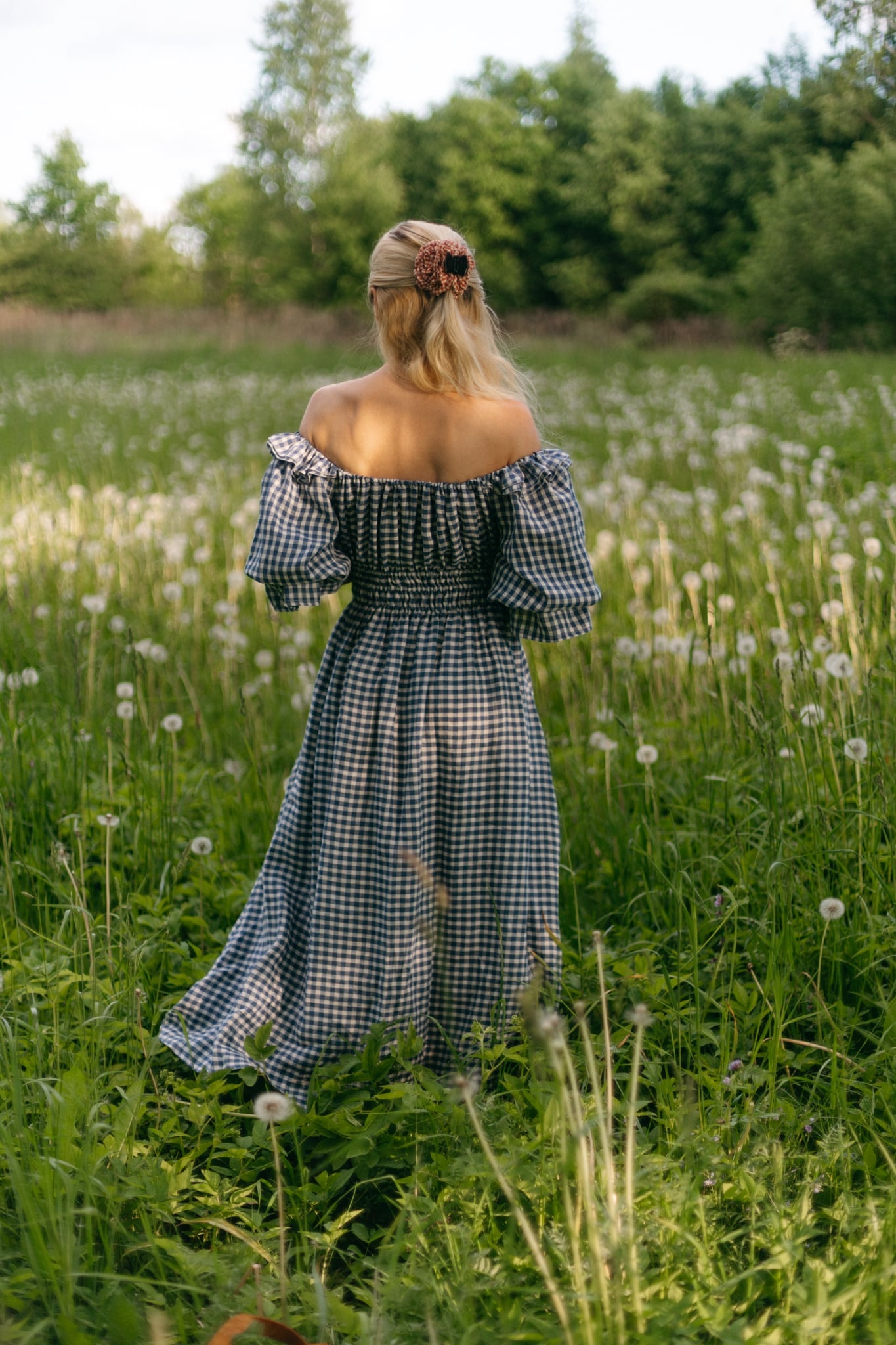 Gratitude dress / checked linen