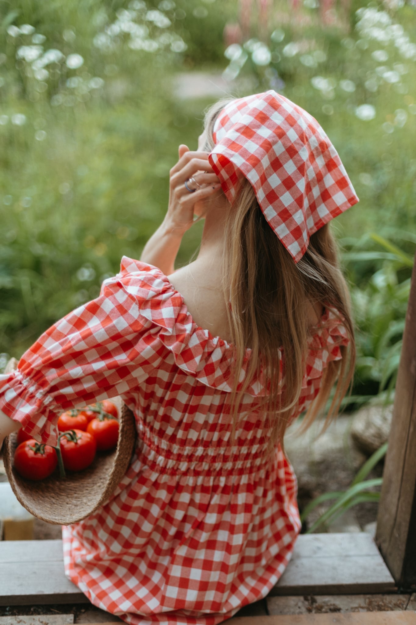 Berry dress with headscarf