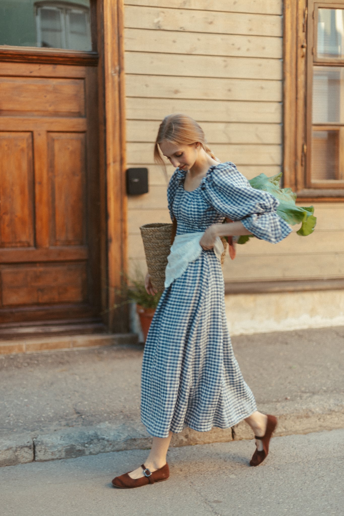 Gratitude dress / checked linen