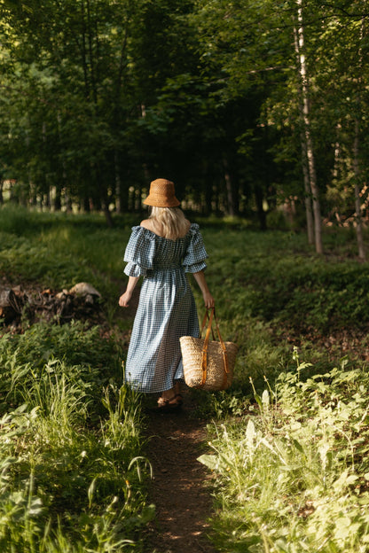 Gratitude dress / checked linen
