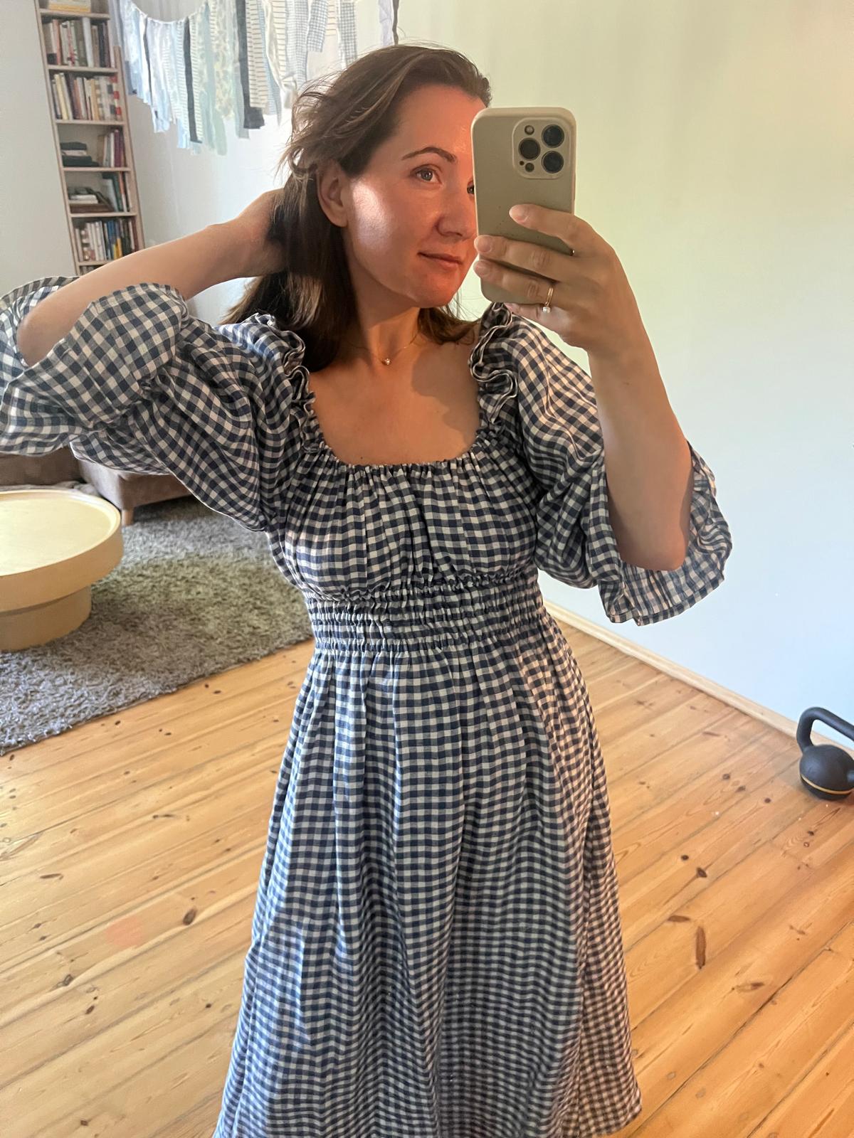 Gratitude dress / checked linen
