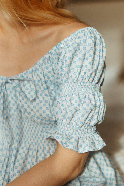 SUNRISE short-sleeve dress / blue