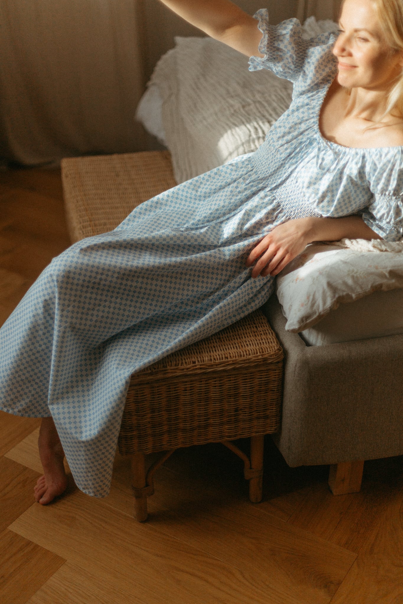 SUNRISE short-sleeve dress / blue