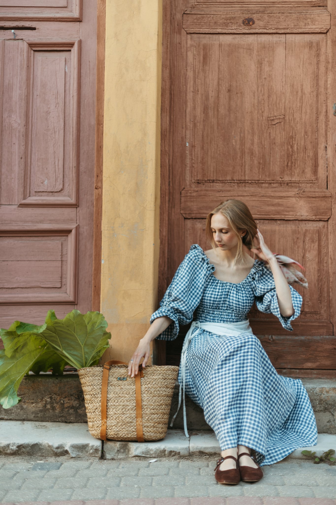 Gratitude dress / checked linen