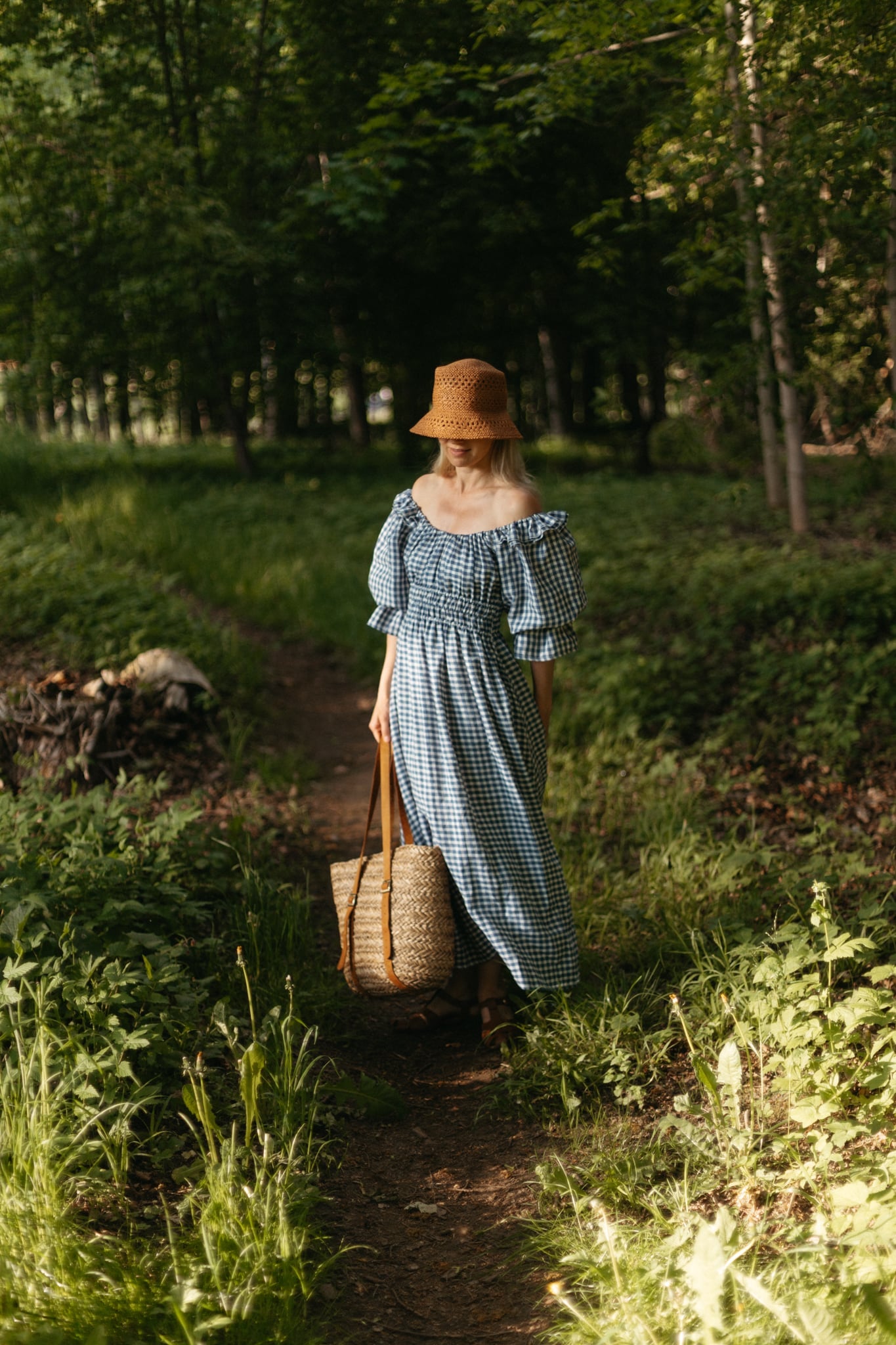 Gratitude dress / checked linen